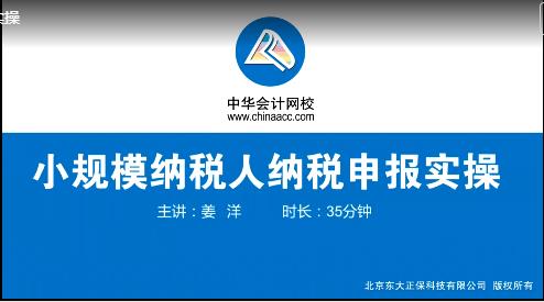 小规模纳税人纳税申报实操视频