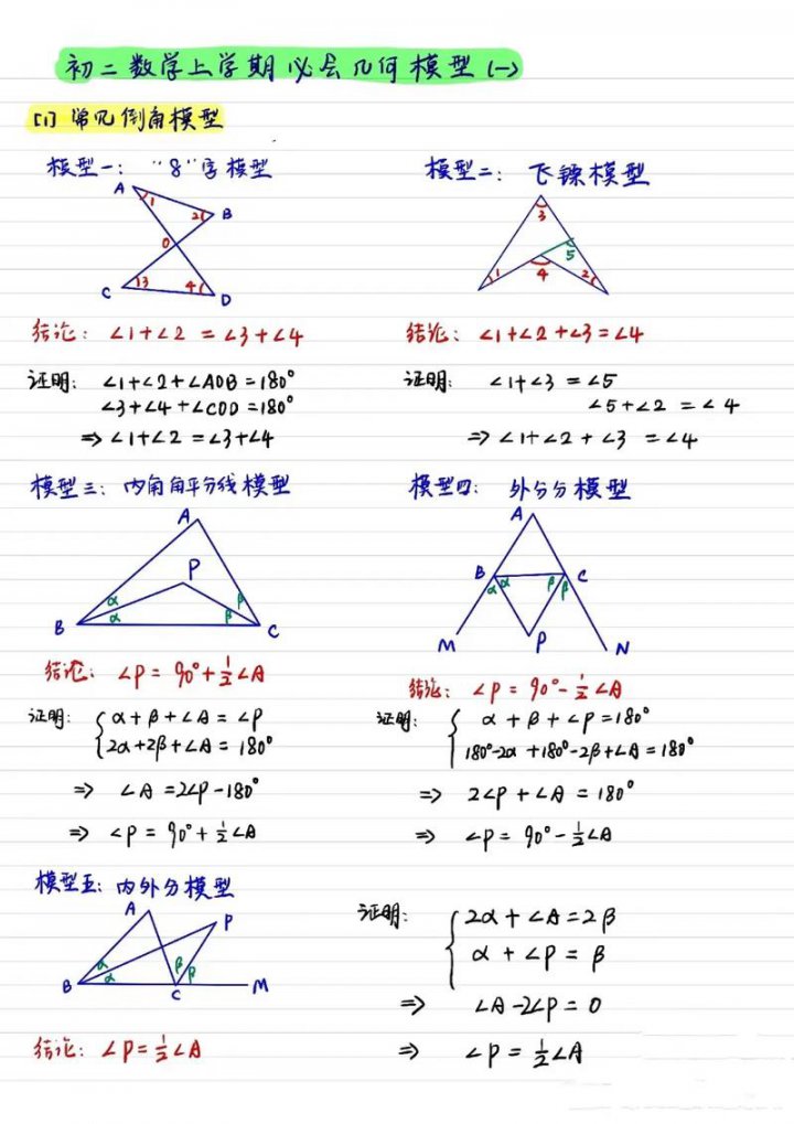 【初中数学·76种几何模型】期末复习 精准提分 通俗易懂 B站最好的几何模型精讲课 涵盖初中数学几何模型所有内容精讲，中考突破高分必看！ - 相关描述