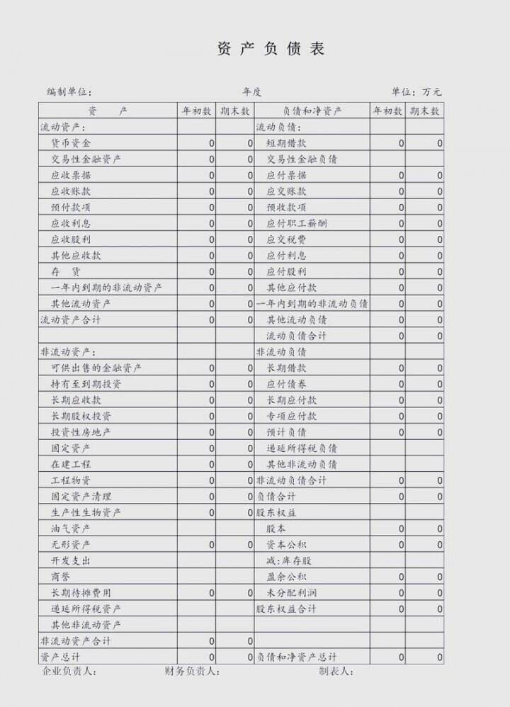 财务报表编制与分析