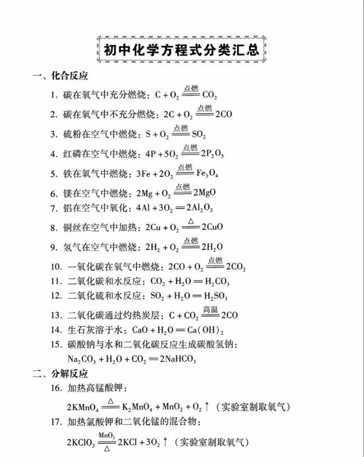 |初二化学全册知识点精讲| - 化学反应过程