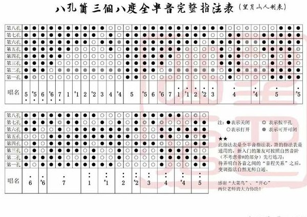 《从零起步学吹箫》教学视频 - 箫指法图解