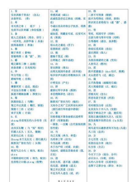 高中语文辅导课程 - 文言文实词