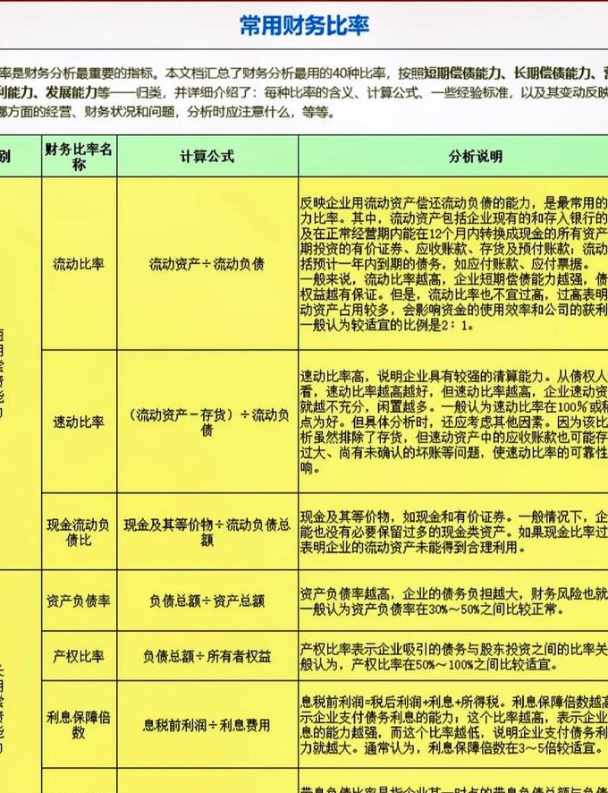 中国地质大学-财务分析课程 - 财务比率